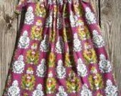 Girls damask dress. hot pink, lime green, grey, cream girls pillowcase dress.  Custom boutique children's clothing By EverythingSorella.