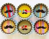 Mustache, Fridge Magnets, Kitchen Magnets, moustache, bottle cap magnets, bottle caps, I love mustaches, I love moustaches