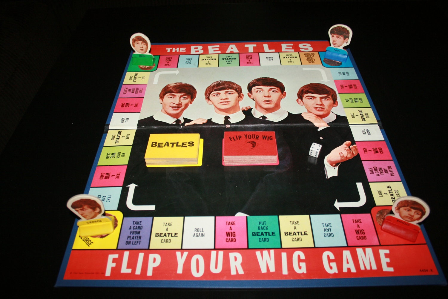 RESERVED For David - Rare 1964 The Beatles "Flip Your Wig" Board Game - Milton Bradley - BrandosFunkyFinds