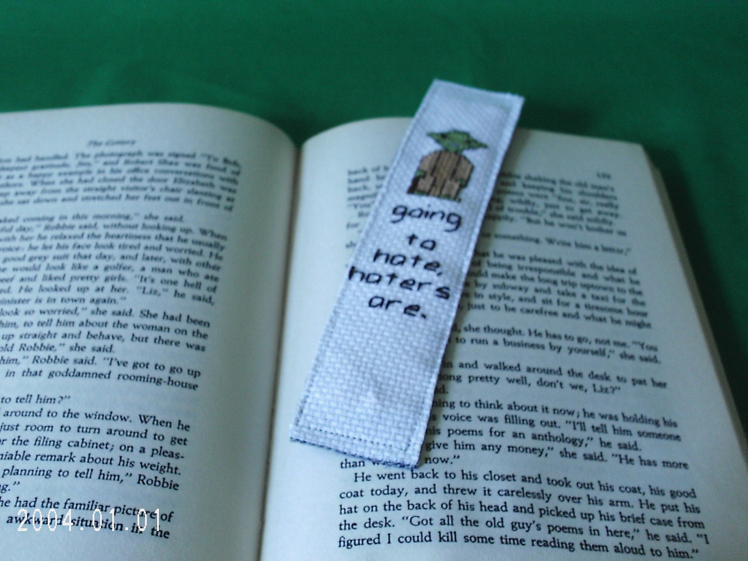 Star Wars YODA Book Mark Haters Gonna Hate Cross Stitched Bookmark