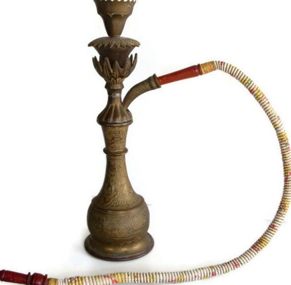 Items similar to Vintage midcentury Syrian decorated bronze hookah on Etsy