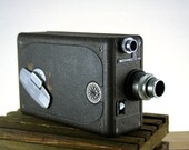 1938 Bell & Howell Filmo Vintage Movie Camera with Leather Strap and Instruction Manual