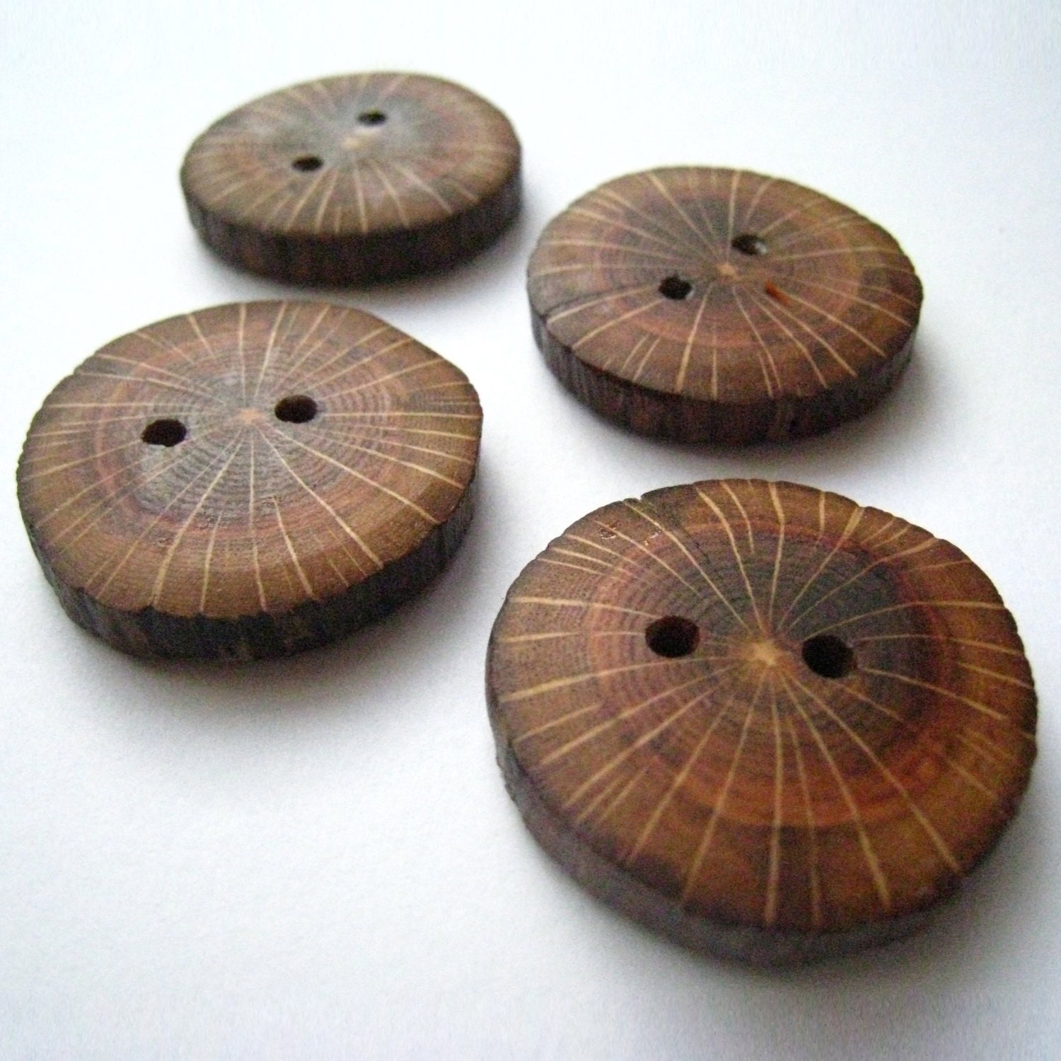 Handmade Wooden Buttons - Oak (8 pk) - 1 1/8" Diameter x 3/16" Thick
