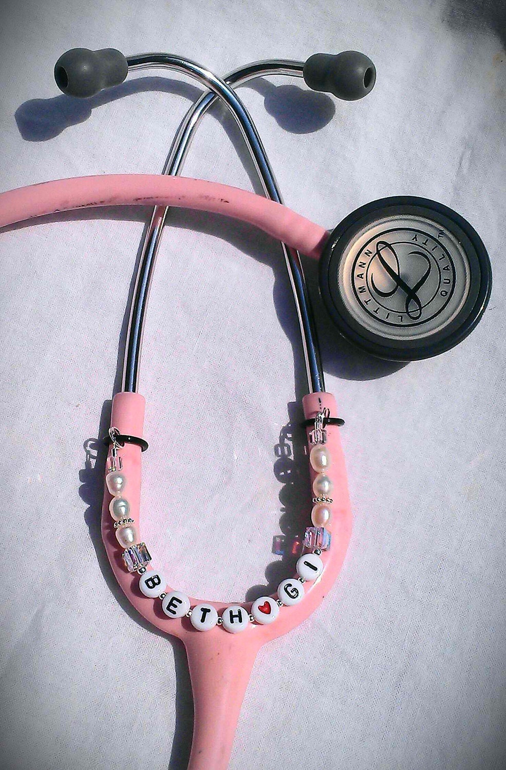 White Blue Freshwater Pearls PERSONALIZED by ColorsOfFaithJewelry