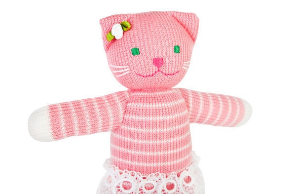 Alice the Kitty, knitted doll - a sweet gift for girls from 3 till 99 years old