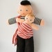 Babywearing Daddy Doll with a Baby Doll - knitted play dolls - eco-friendly, waldorf, babywearing, attachment parenting