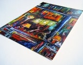 Art Print - Art postcard - Impressionist Oil Painting - Strangers in the City - size A6 (ca. 4"x6") B2G1F