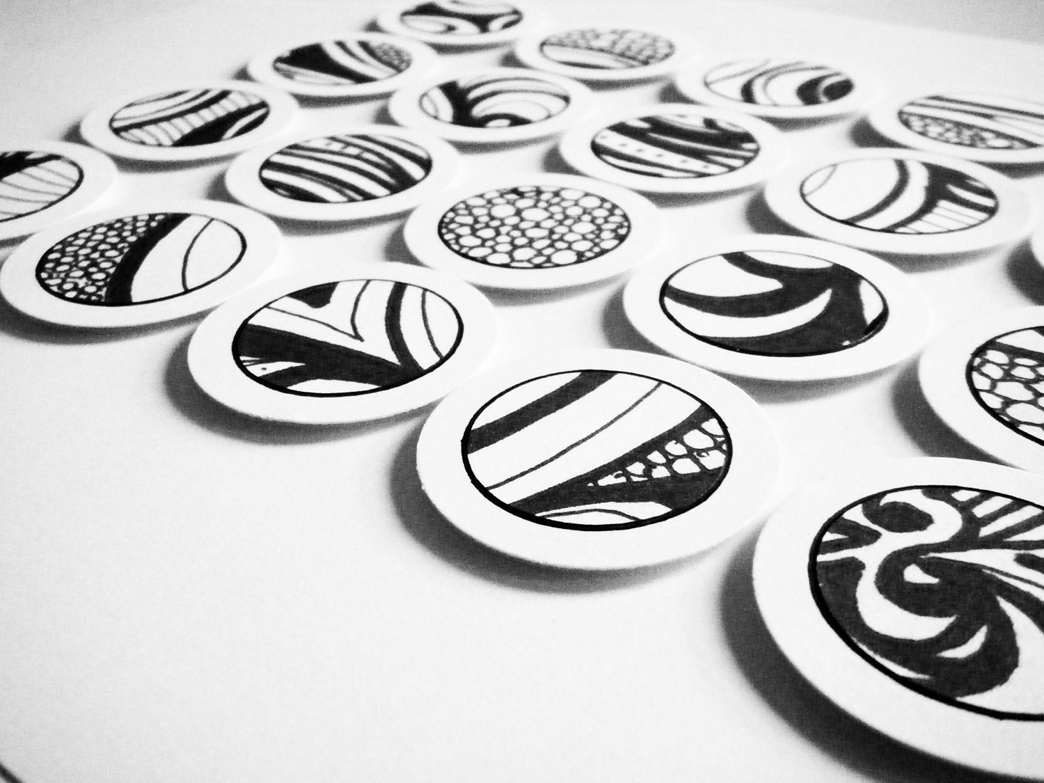 Black and White 3D Artwork - White Intestines - Based on Original Drawing - A4