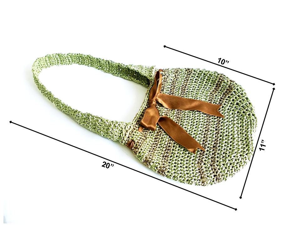 Beautiful Crochet Handbag- So Cute Bag- Midi Bag- Green Bag- Handmade handbag- ipad bag- Unique Pouch- Stylish handbag- Useful Handbag OOAK