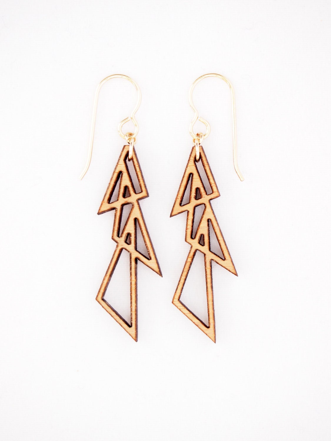 Three Triangles, Laser Cut Earrings