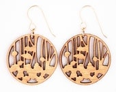 Begonia Circle, Laser Cut Earrings