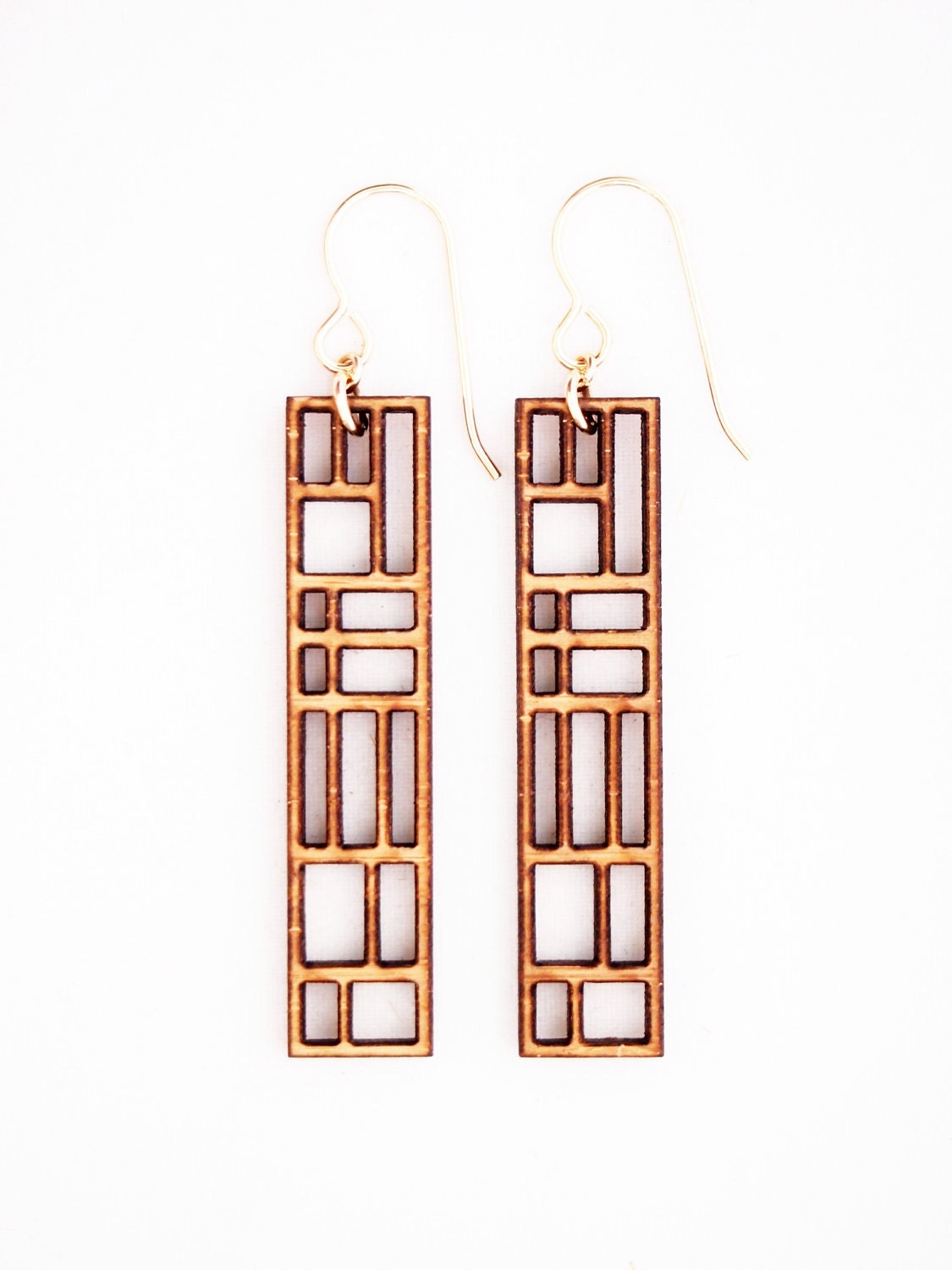 Grid - Large, Laser Cut Earrings