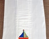 Sailboat Appliqued Burp Cloth