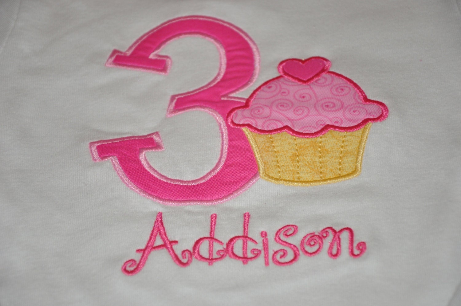 Appliqued Cupcake Birthday Shirt