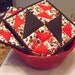 Red, Black and White Quilted Potholders - Set of 2