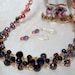 Beaded Wire Crochet Necklace in Rose and Purple Ombre, handmade bead jewelry