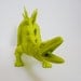 kids decor, neon dinosaur figurine // upcycled toys, lime green, kitsch home decor, chartreuse, pop art object