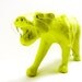 painted tiger figurine // neon lime green chartreuse, upcycled accessories, funky home decor, neon, safari, jungle, animal accents