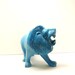 painted lion figurine  //  turquoise, upcycled wood, aqua blue, lions, wood animal, kitsch, safari decor, animals