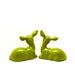 RESERVED deer figurines // avocado green, woodland, kitschy decor, 70s, mod, forest, spring housewares, nature, upcycled
