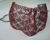 Crocheted Wire Chocolate Origami Mask with Blu
