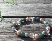 Zodiac Sign Cancer Bracelet Reiki Healing Gemstone Crystal Pink Pearl Green