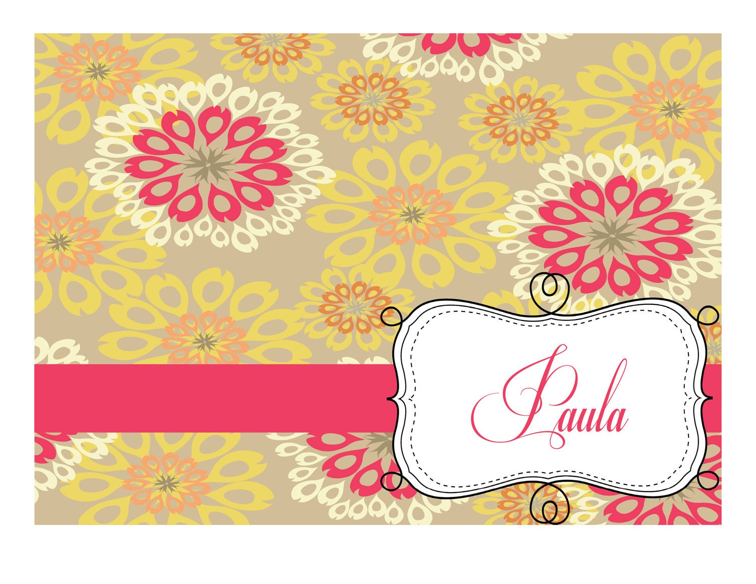 Printable 4X6 Personalized Notecard...by Party Like Paula