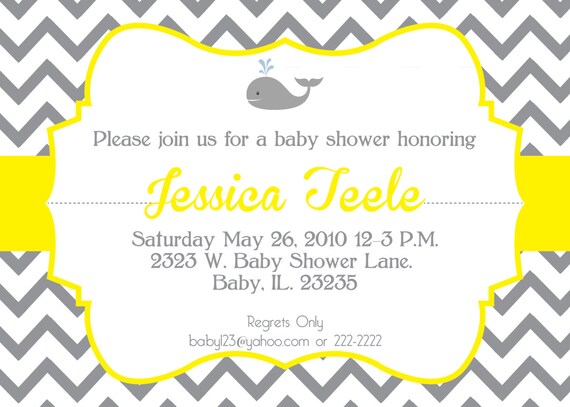 Printable 5X7 Whale Baby Shower Invitation...by Party Like Paula Il_570xn
