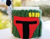 Boba Fett -ish Bounty Hunter Coffee Mug Tea Cup Cozy: Star Wars -ish Crochet Knit Sleeve