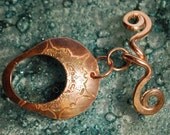 copper toggle clasp - snowflake - star - flower pattern - handmade