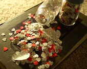 Upcycled heart shaped confetti- Made from vintage book pages