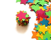 300 Hand Punched Stars - Bright Multi Color Rainbow - Scrapbooking, Confetti, Party Decor, Papermaking