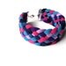 Upcycled Woven Tshirt Bracelet w/ Clasp - Purple Pink Blue Handmade Tshirt Yarn - Summer Fashion EcoFriendly