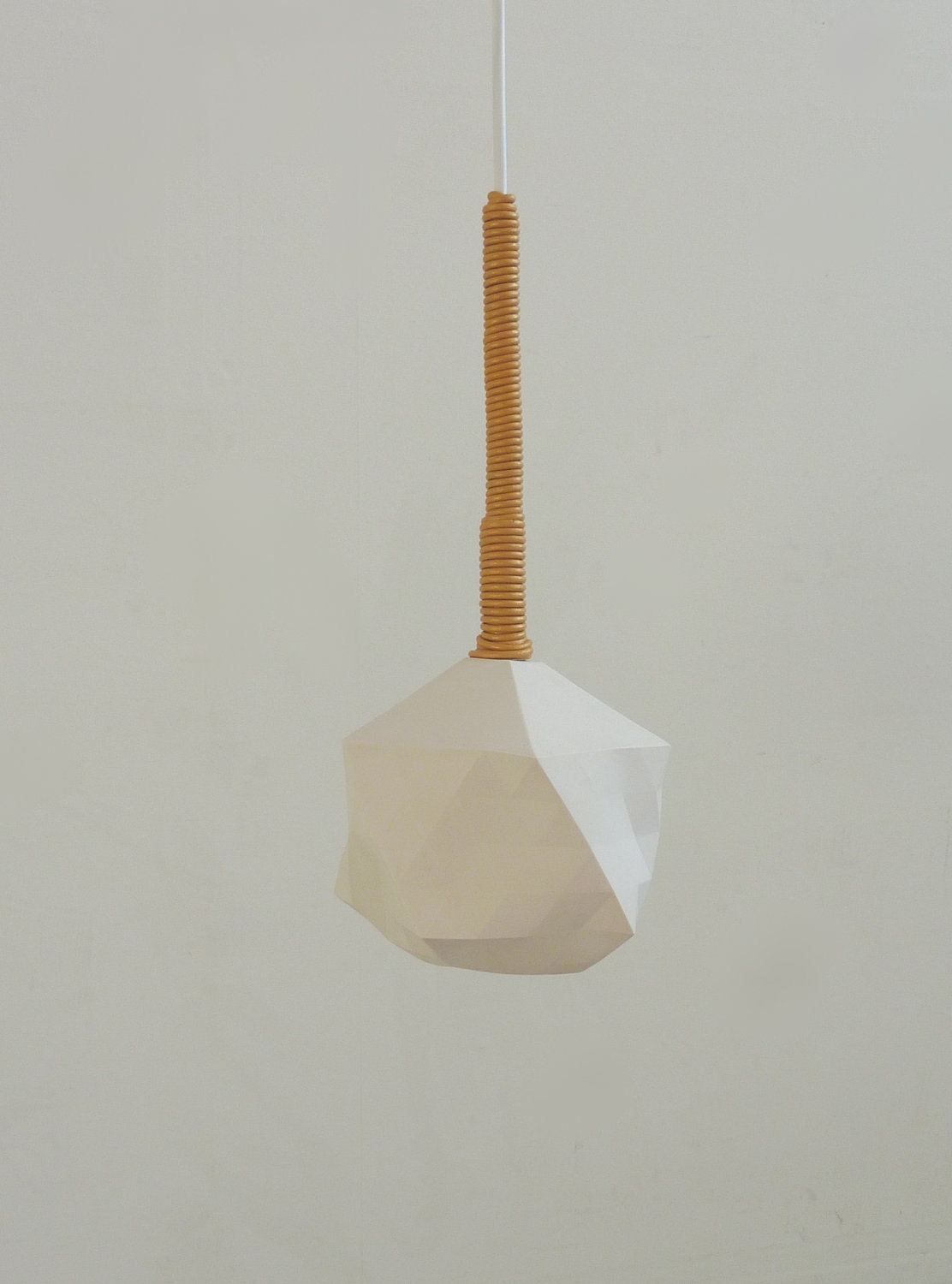 Leather Stem Hanging Light - Single Globe Pendant