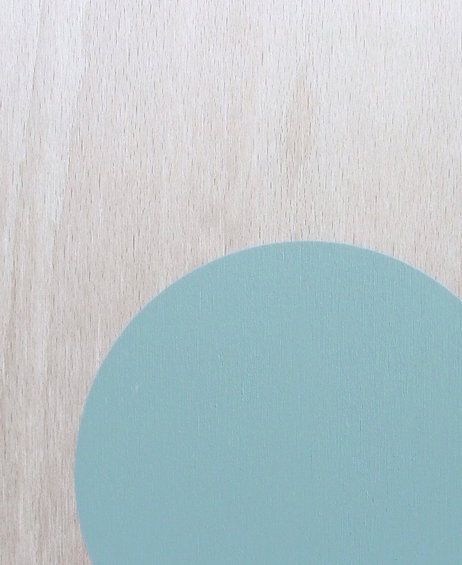 circle screenprint on plywood, celadon