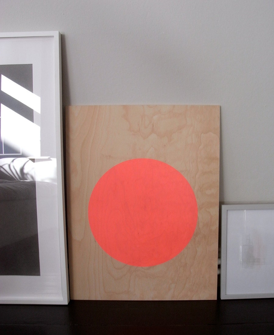 circle screenprint on plywood