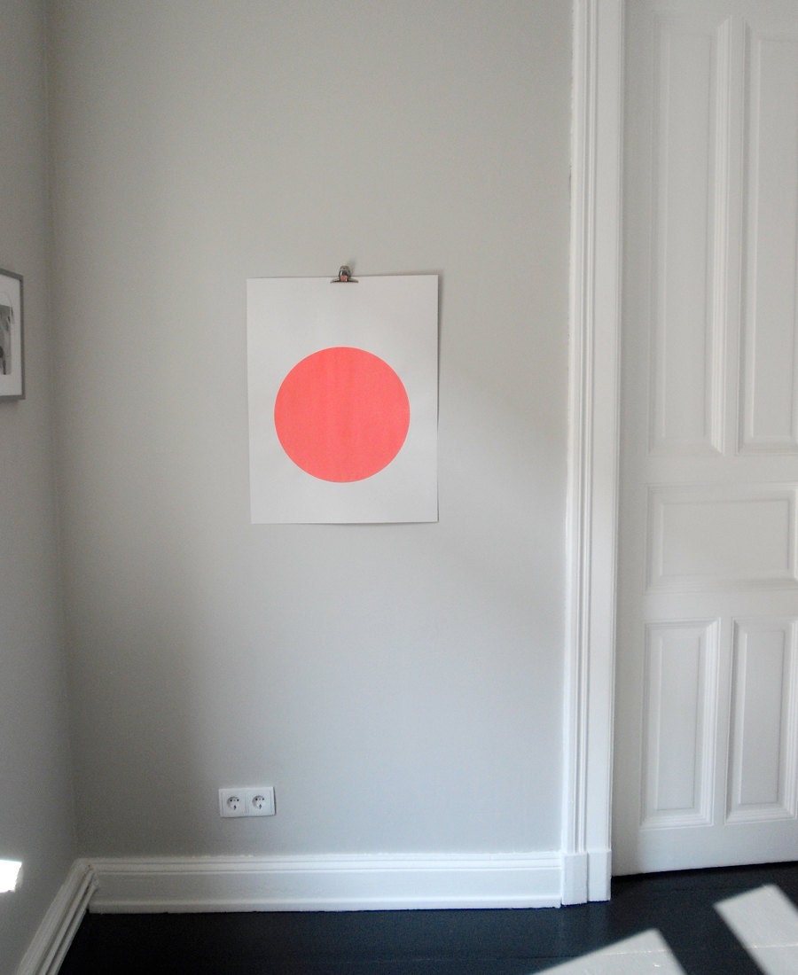 circle screenprint on paper, framed