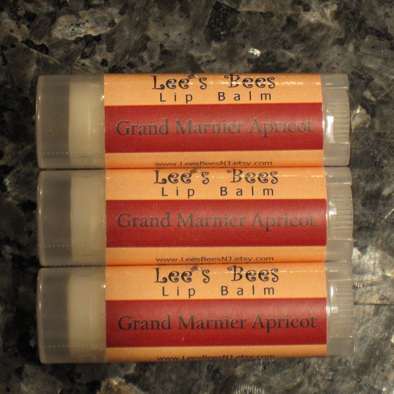 Grand Marnier Apricot Lip Balm - One Tube of Beeswax Lip Salve Chapstick from Lee the Beekeeper