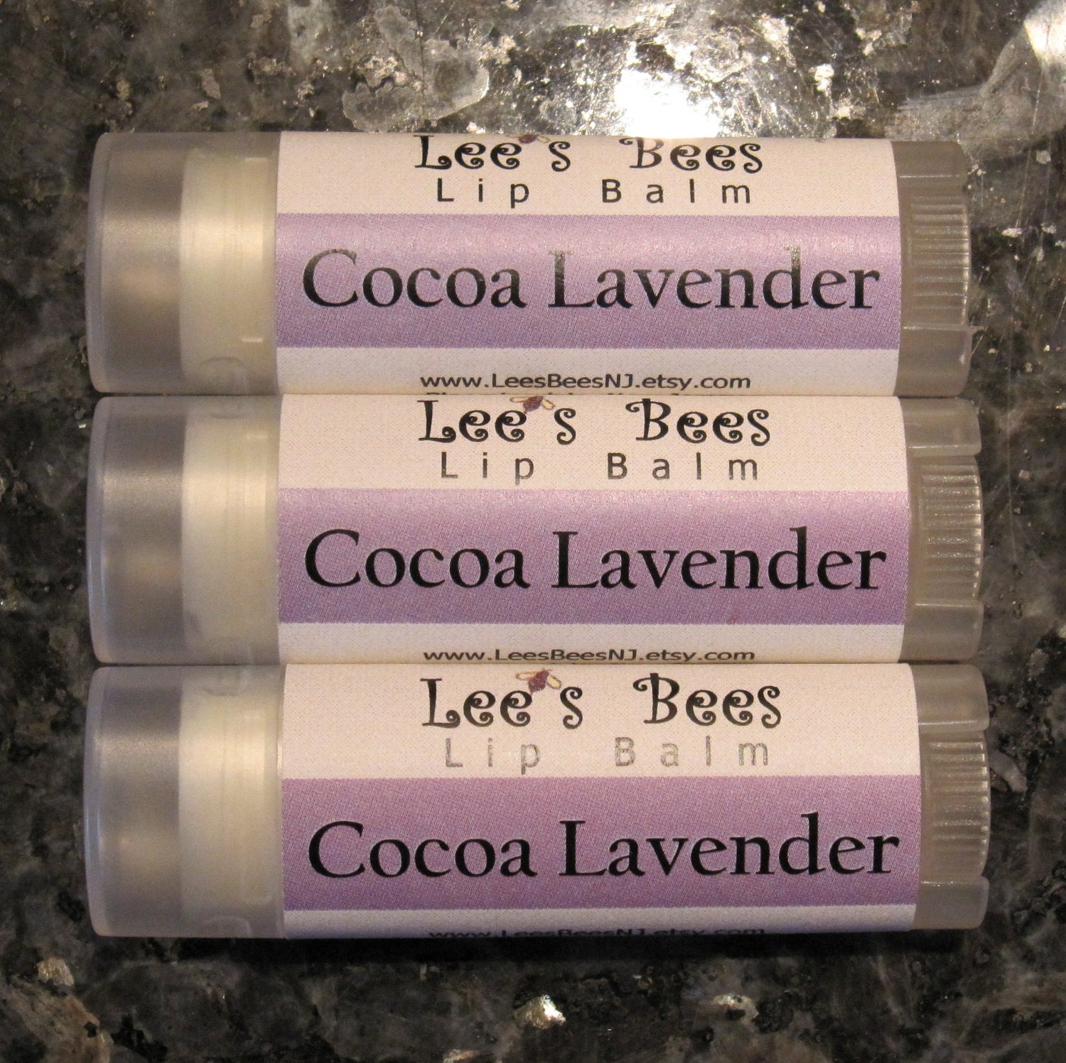 Lip Balm - Cocoa Lavender, One Tube All Natural Beeswax Lip Salve Chapstick
