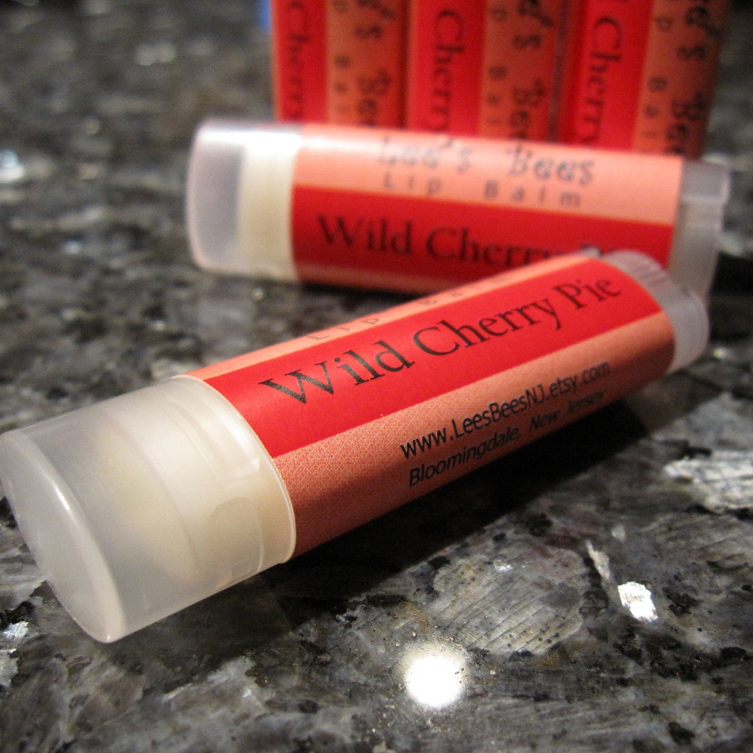 Lip Balm - Wild Cherry Pie, One Tube of All Natural Beeswax Lip Salve Chapstick by Lee the Beekeeper
