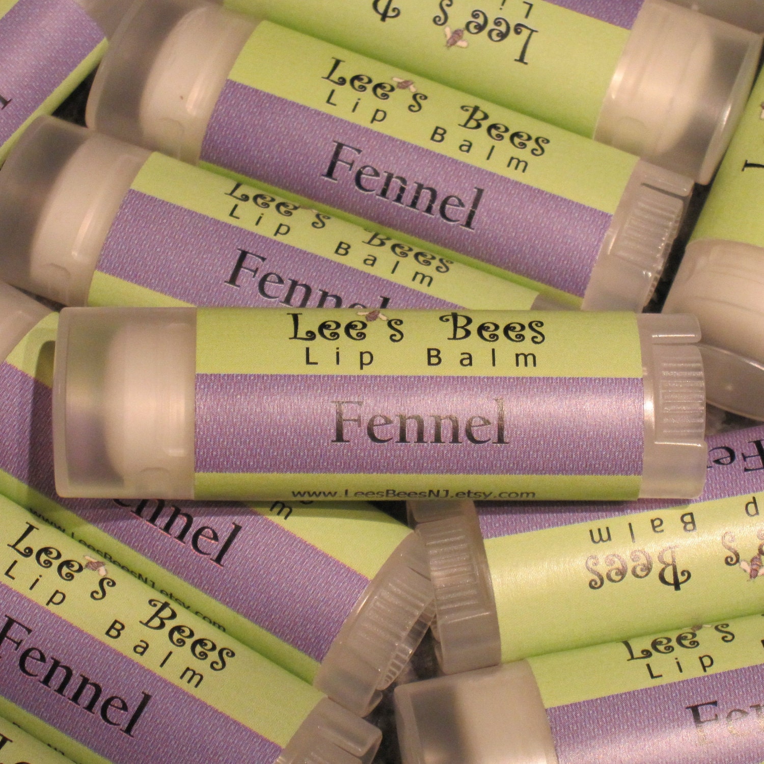Fennel Lip Balm - Three Tubes of Licorice Sambuca Flavored Beeswax Lip Salve Chapstick from Lee the Beekeeper