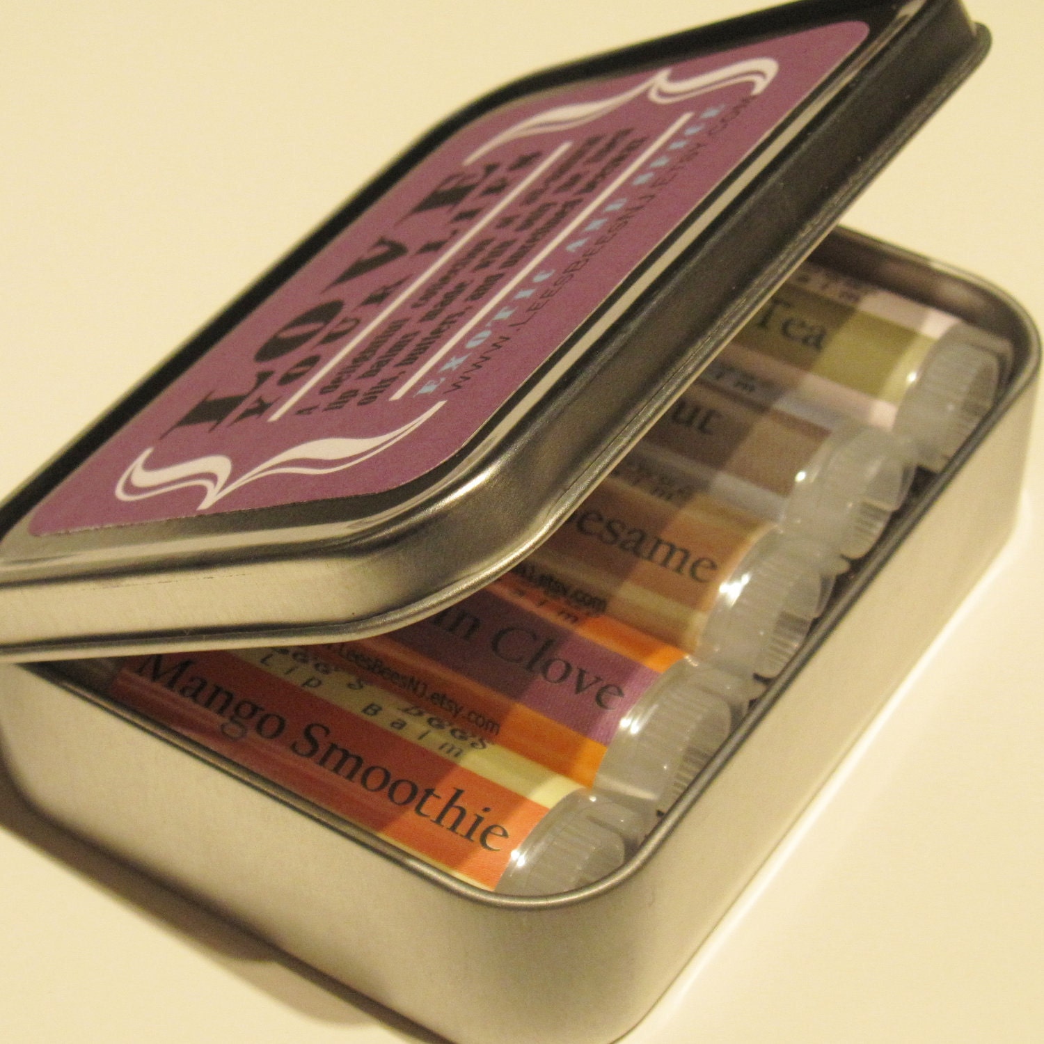 Easter Gift Set of Award Winning Lip Balms, Exotic & Spice - 5 Beeswax Chapstick Tubes in Hinged Tin - Great Gifts for Men