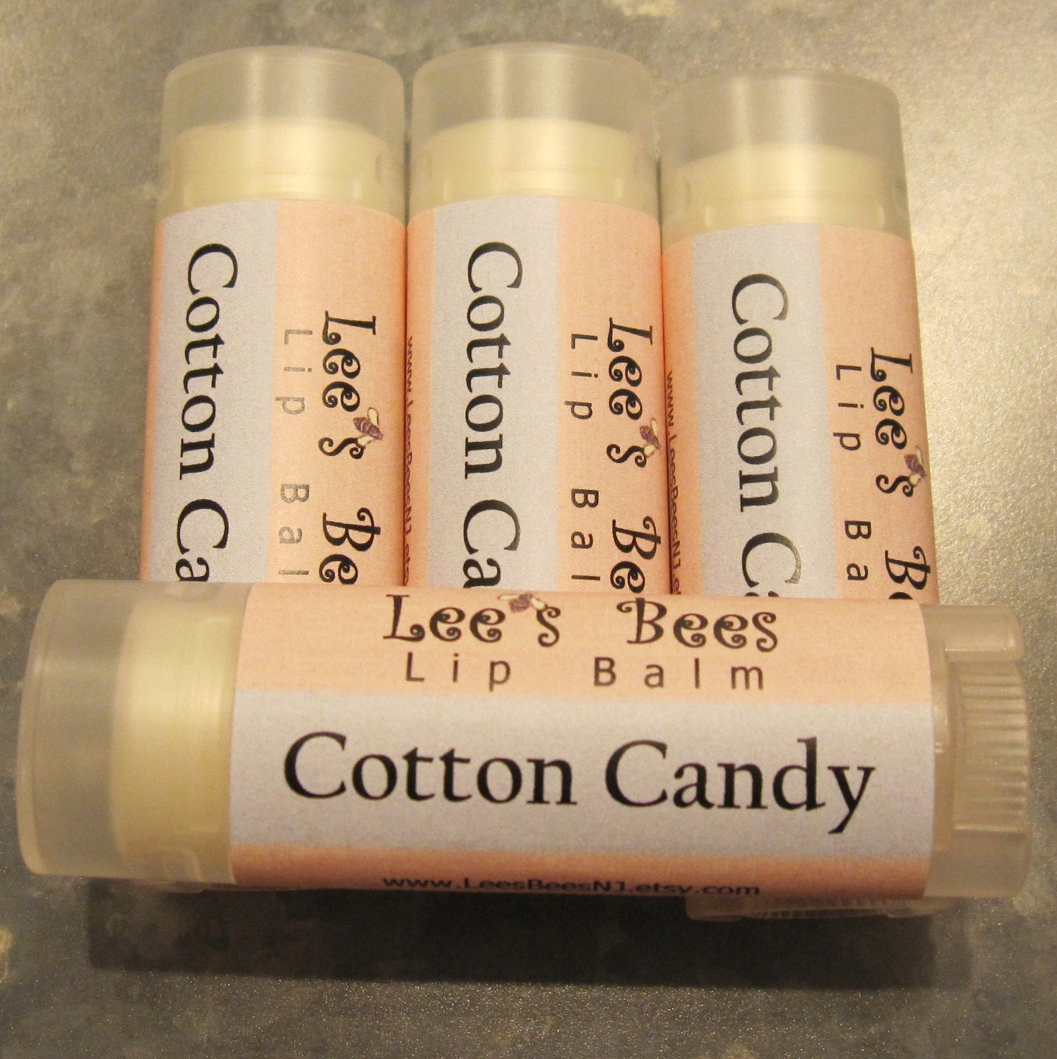 Cotton Candy Floss Flavored Lip Balm, One Tube of All Natural Beeswax Lip Salve Chapstick by Lee the Beekeeper