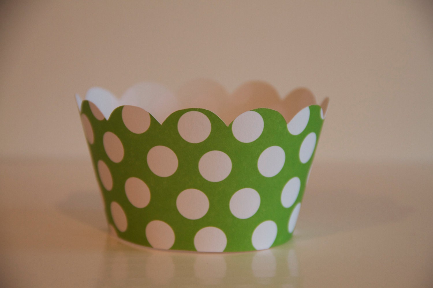 Green and White Polka Dot Cupcake Wrappers Il_170x135