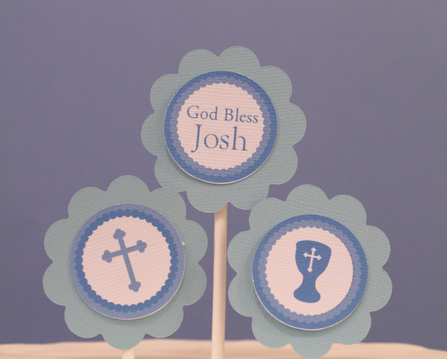 God Bless Blue Cross Cupcake Toppers Il_570xn