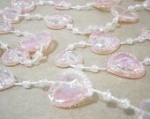 Pink Iridescent Heart Trim (flat back)