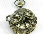 Steampunk Pirate Octopus pocket watch Locket necklace