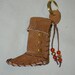 Lip Balm Case Brown Leather Moccasin Key Chain With Brass Studs