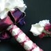 Real Touch Orchid and Rose Bridal Bouquet and Boutonniere Set with Maroon Accents- Made to Order