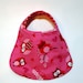 Baby Bib, Owl Baby Bib, Valentine Bib, Reversible Bib, Red Polka Dot Bib